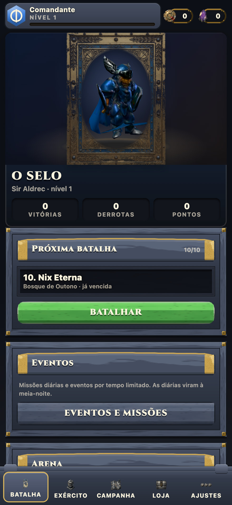 Fortaleza e comandante em 3D
